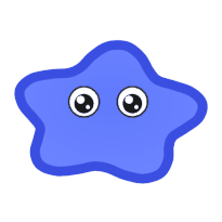 An animated blue slime