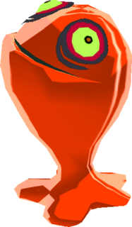 A ChuChu from The Legend of Zelda: The Wind Waker, a translucent blob creature with big round eyes